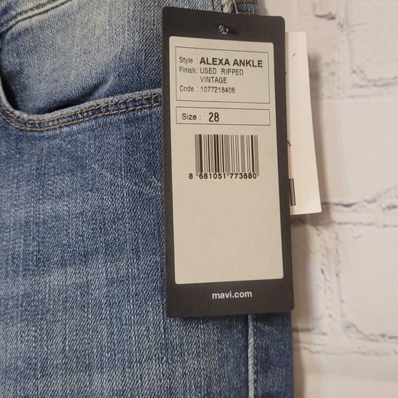 Mavi Alexa Ankle Mid Rise Women's Skinny Jeans Medium Washed - Size 28 - Picture 4 of 4